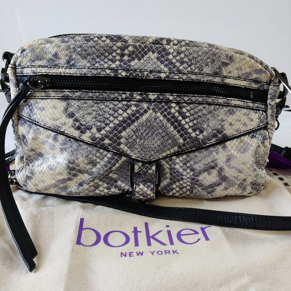 Botkier Trigger East West Black Snake Print Cross… - image 2